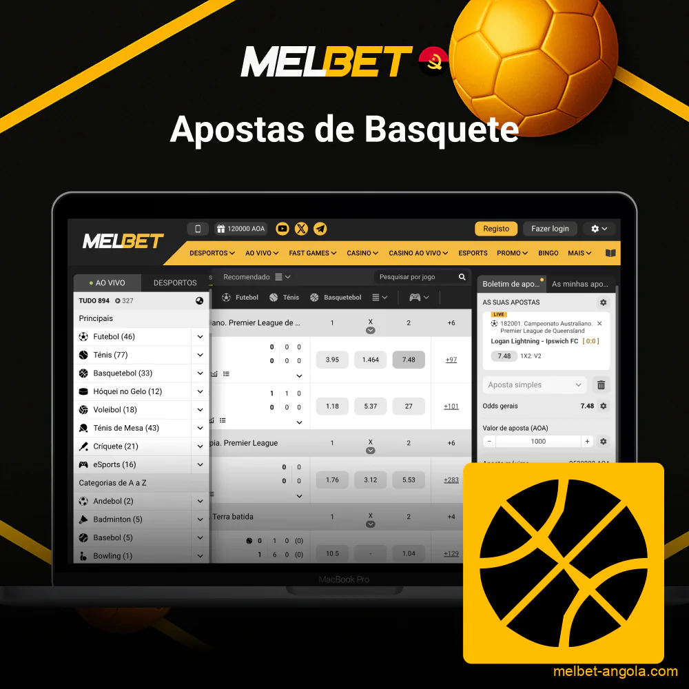 Apostas de basquete na Melbet